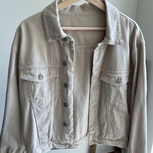Brandy Melville Beige Denim Oversized Jacket